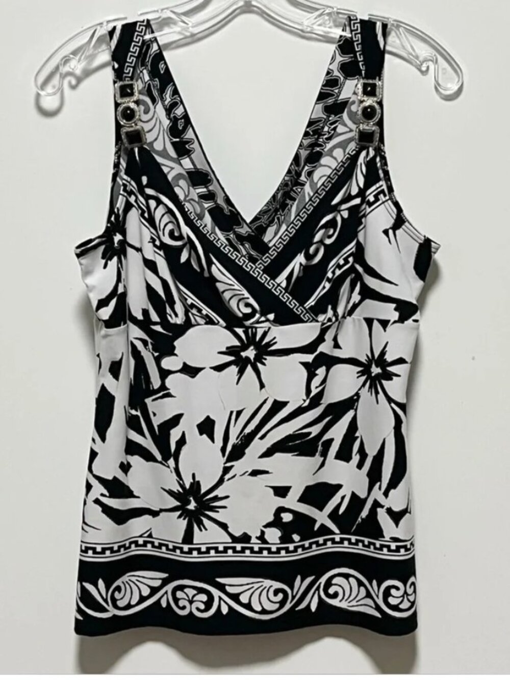 Cache Y2k Beachy Floral Hibiscus Blouse